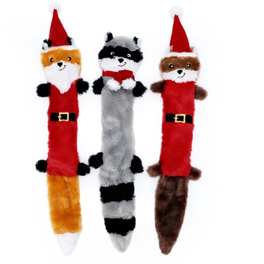 Holiday Skinny Peltz 3-pack – Large ( Santa Fox, Raccoon and Elf Squirrel )